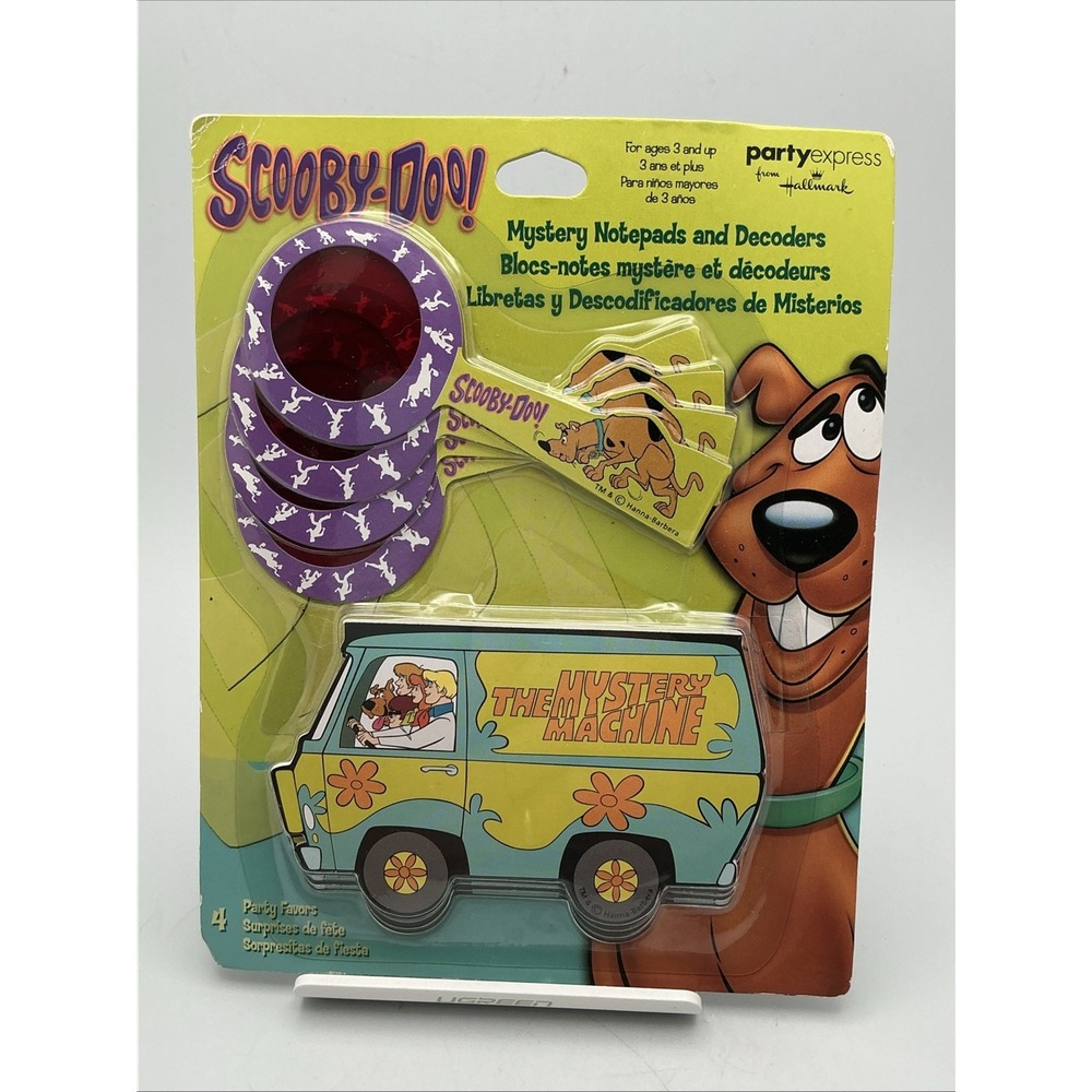Vintage Scooby-Doo! Party‎ Favors, 4 Mystery Decoders & Notepads, Hallmark